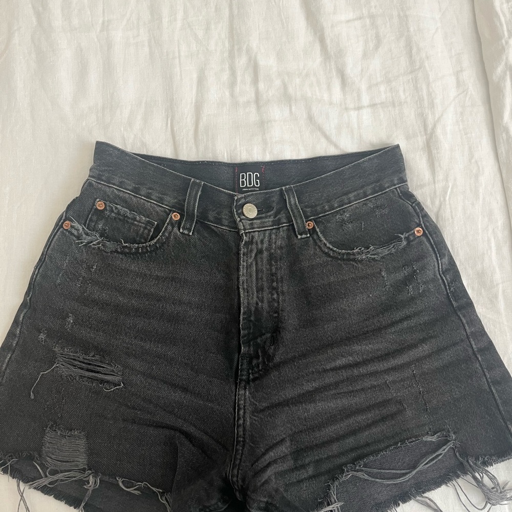 BDG Black Distressed Jean Shorts High-Waisted